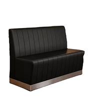 Banquettes de restaurant modernes personnalisables avec matériaux en cuir PU, bois et pierre, écologiques, durables, faciles à nettoyer, mobilier commercial