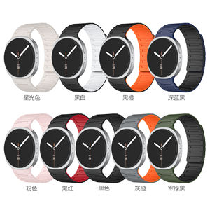 Bracelet en Silicone Magnétique 12 mm Duo Couleur Gravure Laser Bracelet de Montre en Silicone pour Apple Cartier Samsung Latex Philip Pixel 2 - Product Image 6