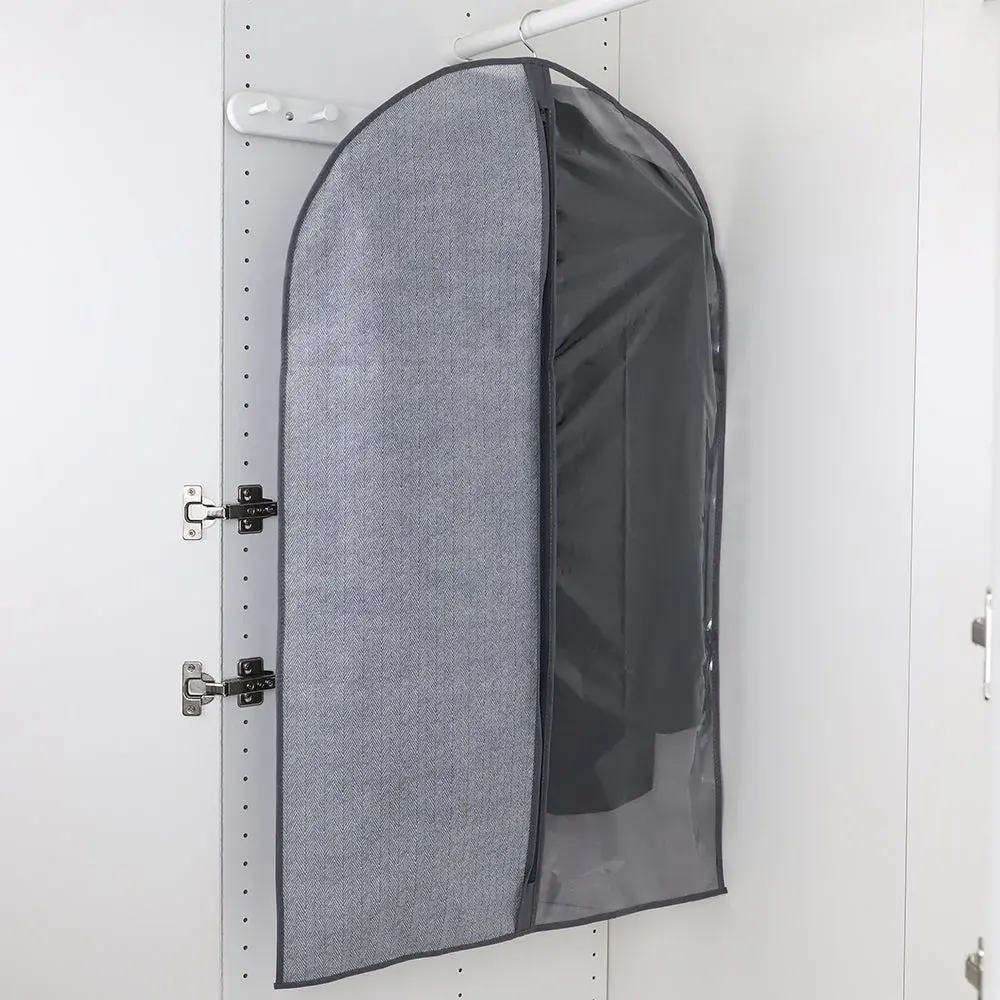 Couverture de manteau de luxe Non tissé poussière Pvc preuve sac étanche en gros Durable Portable costume sac de rangement Transparent rond