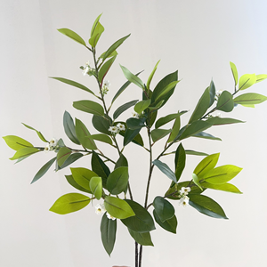 All'ingrosso artificiale vero tocco in lattice foglie di gelsomino 80cm rami verdi di lunga durata per la laurea del ringraziamento di nozze - Product Image 3