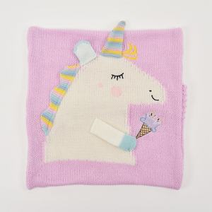 Nuovo Design fatto a mano per bambini morbido eco-friendly divano cuscino in lana <span class=keywords><strong>unicorno</strong></span> cartone animato cuscino per maglieria per il bambino che dorme - Product Image 4