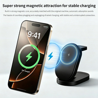 Stasiun Pengisian Daya Nirkabel Magnetik 3-in-1 Multifungsi Portabel Lipat 15W Ringan untuk iPhone, Jam Tangan, dan Earphone