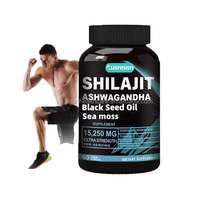 Capsules naturelles de Shilajit Ausreson Pure Himalayan Shilajit Prix Huile de graines noires Mousse de mer Ginseng et Ashwagandha Gingembre