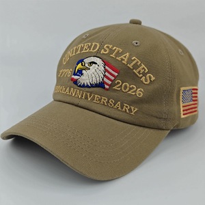 Gorras de Béisbol con el 250 Aniversario de EE. UU., Diseño Retro en Relieve, Lavadas, Ajustables, con el Águila Calva, 100% Poliéster Transpirable - Product Image 4