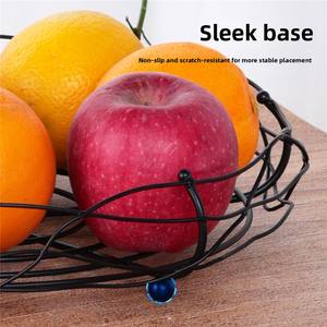 Corbeille à fruits classique nordique en fer forgé laqué, support à bonbons et collations, panier de rangement pour légumes, portable pour salon - Product Image 4