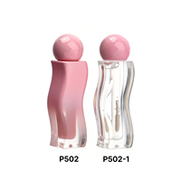 Gloss à lèvres ondulé rose dégradé de luxe avec capuchon à bille, logo personnalisé, huile à lèvres hydratante hautement pigmentée, gloss à lèvres, maquillage pour les lèvres en marque privée