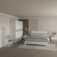 Ensemble de chambre à coucher complet de haute qualité pour la maison ensemble de meubles de chambre à coucher haute brillance reine 1500 mm cadre en bois ensemble de chambre à coucher reine
