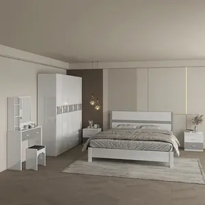 high quality full bedroom set for the house high gloss bedroom furniture set queen 1500 mm wooden frame queen bedroom set