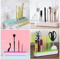 Boîte de Rangement de Bureau pour Accessoires de Couture en Gros, Outils d'Artisanat, Organisateur d'Outils de Nail Art, Support de Pinceaux en Silicone