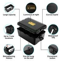 Boîte de jonction électrique extérieure de grande taille IP54 étanche en PP noir, cache-câble d'extension, protection contre les intempéries, protection des prises
