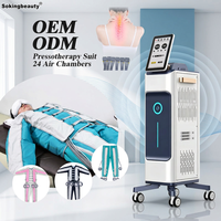 Appareil de pressothérapie de haute qualité à 24 chambres pour drainage lymphatique, détoxification corporelle, 3 en 1