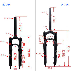<span class=keywords><strong>Fourche</strong></span> de vélo PASAK Factory Fork <span class=keywords><strong>20</strong></span> 24 pouces en alliage d'aluminium 100 mm à dégagement rapide, suspension à air, pièces de <span class=keywords><strong>fourche</strong></span>, frein à disque HL RL - Product Image 3