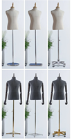 Mannequin de costume personnalisé pour hommes, demi-corps avec bras en bois, torse d'homme sans tête pour l'affichage, buste gonflable, tête en tissu métallique.