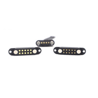 Connecteur magnétique Pogo Pin personnalisé à 10 broches, pas de 2,54 mm, double rangée, mâle-femelle, avec oreilles de fixation pour la charge des appareils