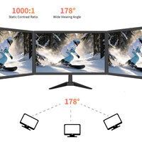 Vente en gros d'écrans d'ordinateur de bureau PC 21,5 pouces 75 Hz, utilisation au bureau, 1920*1080 TN LED, écran d'ordinateur de bureau