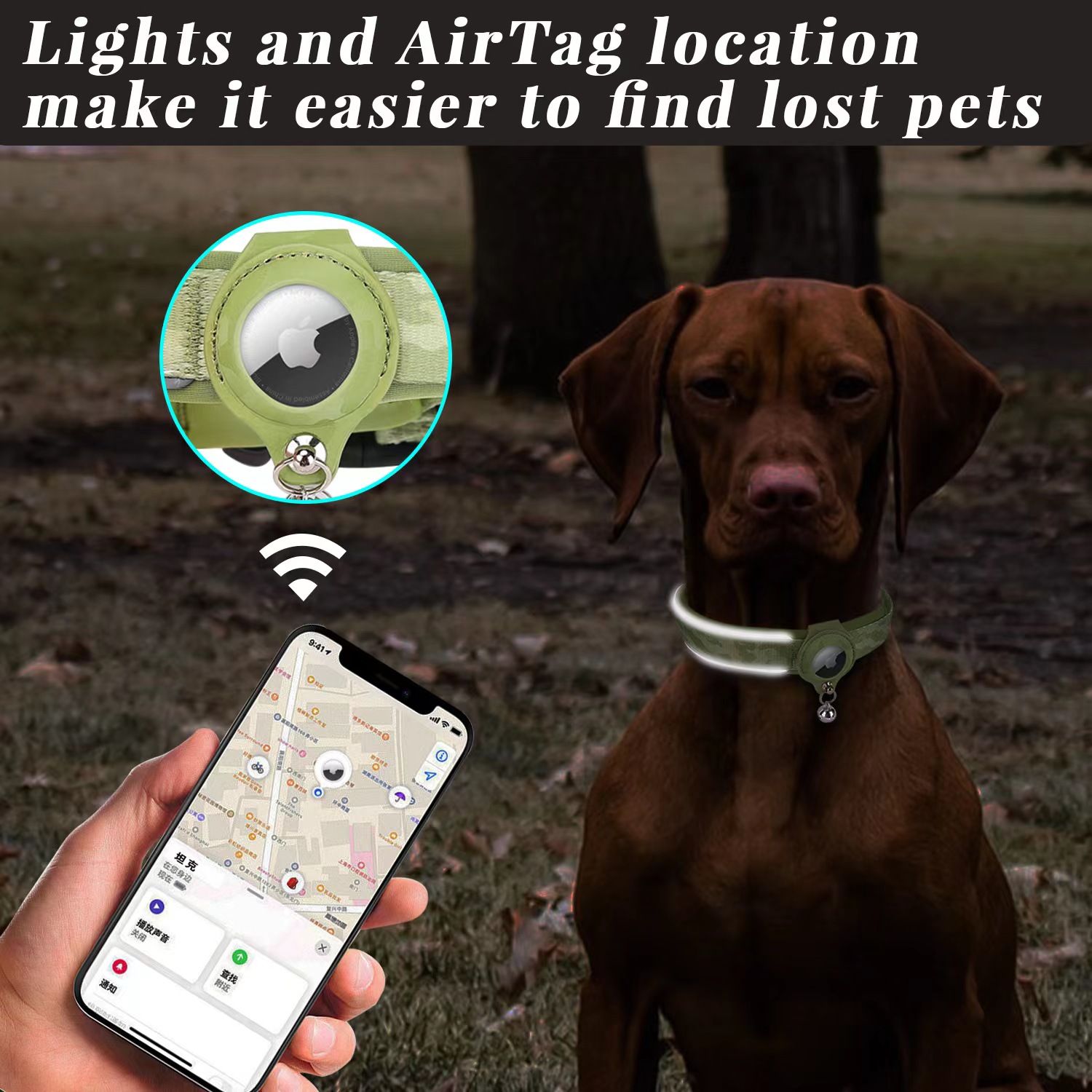 Nice Quality Detachable Dog Collar With Air Tag Hole Multi-Color Nylon&Cotton Pet Accessory For Pet Dog