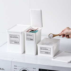 Dg <b>Container</b> Storage Box Rectangle With Lid Stackable For <b>Laundry</b> Detergent <b>Powder</b> Pods Organizer Dustproof - Product Image 2