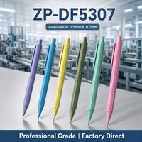 Crayon mécanique personnalisé avec logo 0,5 mm 0,7 mm ZP-DF5307, crayon à mine en plastique pour l'école, le bureau, la papeterie, vente en gros