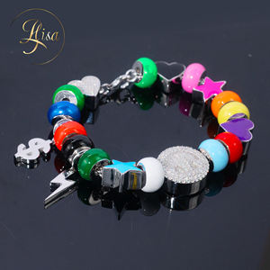 Collar de pulsera de abalorios de diamantes cultivados en laboratorio personalizado, esmalte de gama alta para joyería de cuentas de cara sonriente para mujeres y hombres - Product Image 2