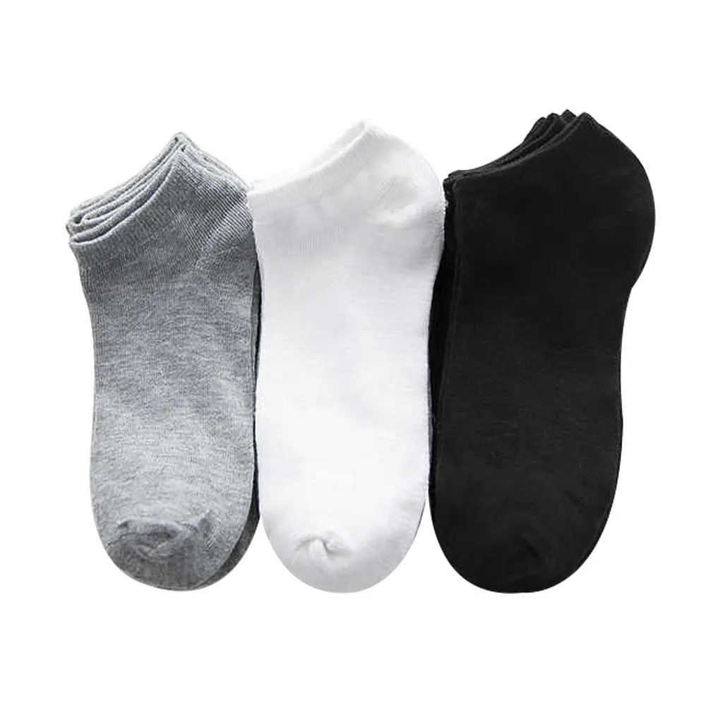 Verão confortável respirável poliéster simples tornozelo meias para homens mulheres