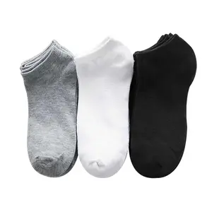 Summer Comfortable Breathable <strong>Polyester</strong> Plain Ankle <strong>Socks</strong> for Men Women - Product Image 1