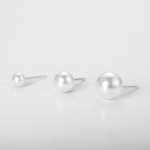 Boucles d'oreilles en argent sterling S925 avec perles, forme de boule, bijoux en argent 925 pour tous les jours - Product Image 1