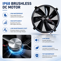 Ventilateur axial mural à énergie solaire pour poulailler, en acier galvanisé, IP68, moteur CC sans balais 24V, extracteur de chaleur OEM ODM