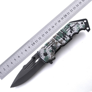 Alüminyum kaplama yeşil kamuflaj 3CR13 gri titanyum camo katlanır bıçak - Product Image 1