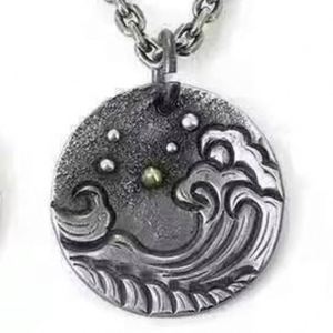 Collar de Pareja de Acero Inoxidable con Dije de Sol y Luna, Collar de Pareja con Montañas y Agua Corriente, Joyería Fina para Parejas - Product Image 6