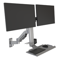 Meisonic 2026 Nouveau design personnalisé, support mural en alliage d'aluminium pour moniteur industriel à double écran avec inclinaison à 90 degrés, en stock