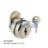 Cerradura de Leva Esférica de Aleación de Zinc MAKE MK104BXS para Buzón y Cajón, Acabado Cromado Brillante, 2 Llaves de Latón, Longitud Personalizable