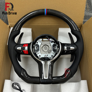 Volant en cuir à fond plat chauffant personnalisé de la série F pour <span class=keywords><strong>BMW</strong></span> F30 340i F10 535i F32 F20 F36 F22 M4 F82 X5 F15 F80 M3 F11 F31 - Product Image 5