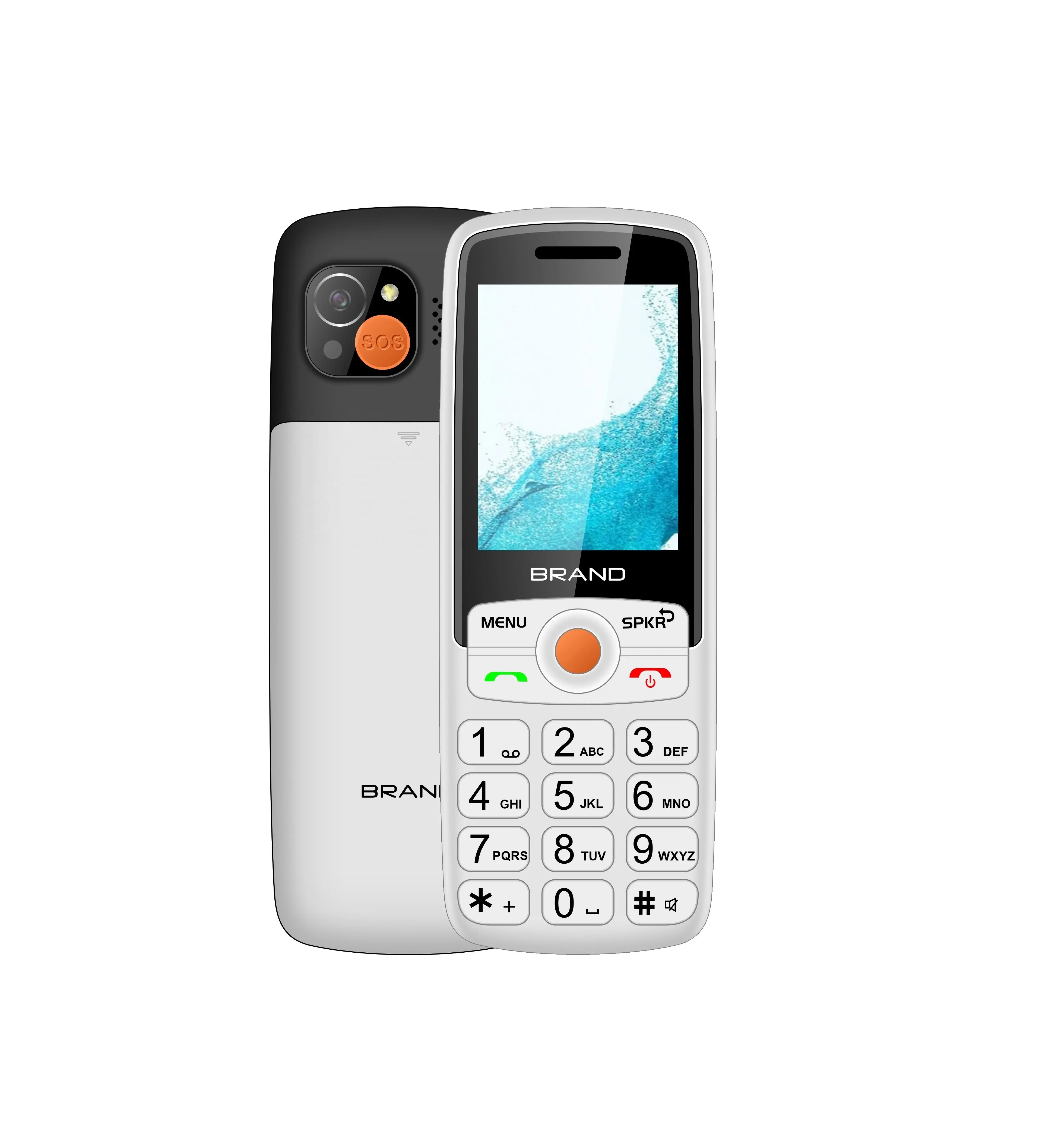 リアルキーパッド2.4インチデュアルSIMユニークモデル携帯電話ロック解除携帯電話2つのSIMハンズフリーGSM電話sosボタン付き