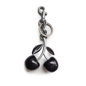 Hot Wholesale Bulk 3D Crystal <b>Key</b> <b>Chain</b> Women Girl Bag Charms Keyring 3D Crystal Red Black Gold Cherry Keychain - Product Image 2