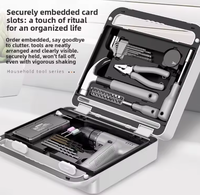Kit d'outils de bricolage professionnel 19 pièces pour perceuse à percussion, rechargeable Type-C, avec mallette rigide, pour l'entretien domestique et le bricolage (OEM)