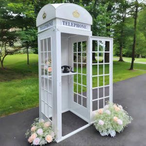Stand de cabine téléphonique londonienne avec livre d'or audio, panneau de bienvenue et fonction photo pour événements de mariage - Product Image 5