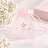 Petits sacs shopping en organza avec cordon de serrage, pochettes personnalisées imprimées pour bijoux, cosmétiques, cadeaux et faveurs de fête