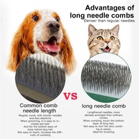 Brosse démêlante et lissante pour animaux de compagnie, à picots extra-longs et biseautés, pour chats et chiens, anti-chute de poils