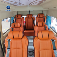 Chaises en cuir orange pour fourgonnette d'affaires OEM, 9 places, aménagement intérieur complet pour Foton Toano Long Travel