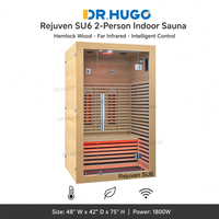 DR.HUGO Rejuven SU6 Premium, sauna intérieur pour 2 personnes, cabine de sauna infrarouge en bois de cèdre avec porte en verre trempé