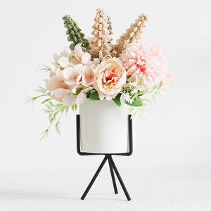 Cadre en fer simple porte-fleurs en céramique hydroponique plante verte Ins Style nordique en fer forgé charnu <span class=keywords><strong>Pot</strong></span> de fleur - Product Image 4