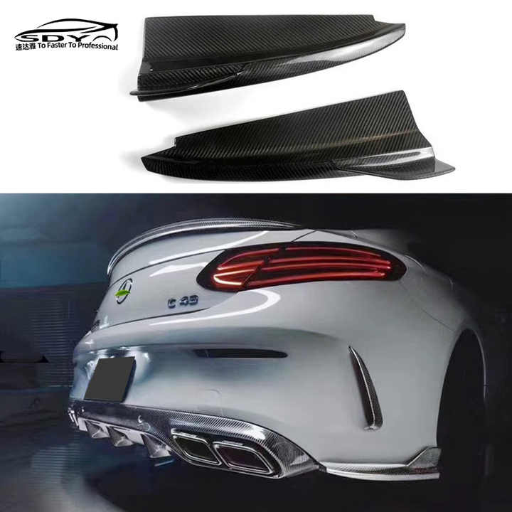 W205 Coupe Carbon Fiber Rear Diffuser Rear Bumper Trim Rear Splitter ...