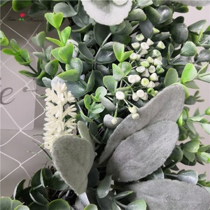 QSLH-WE056 Eucalyptus Greenery <strong>Wreaths</strong> with Poly Deco Mesh Artificial <strong>Spring</strong> <strong>Wreath</strong> for Advent - Product Image 5