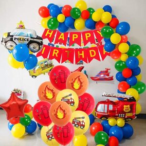 Set di Palloncini e Striscioni a Tema Vigili del Fuoco per Bambini di 3 Anni, Decorazioni per Feste di <span class=keywords><strong>Compleanno</strong></span> - Product Image 5