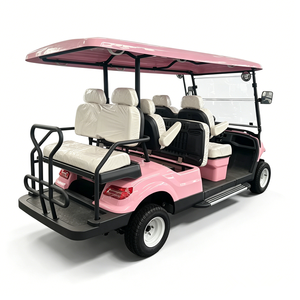 Carrito de Golf Eléctrico Rosa de 6 Plazas Personalizable, Color, Asientos y Configuraciones Opcionales - Product Image 3