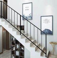 Système de main courante d'escalier en aluminium à lattes verticales fines, couleur personnalisée, garde-corps métallique pour escalier de villa intérieur et décoration domestique