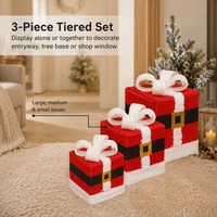 Weihnachtsmann Geschenkbox Ornament Stimmungslicht 50LED Batteriebetrieben & Ferngesteuert IP44 Außenbeleuchtung Dekorative Lampe