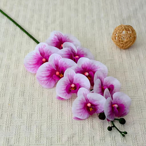 Handicraft Products Wholesale High Quality 3D 9 Head Silk Phalaenopsis <b>Artificial</b> <b>Flowers</b> For Home Wedding Floral Arrangement - Product Image 3