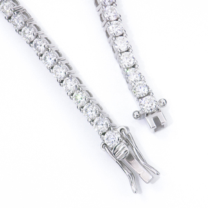 18K Brilliant Cut AB Color VVS GRA Moissanite Tennis Chain Bracelet Women's <b>Men</b> 925 Sterling Silver Jewelry - Product Image 2