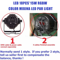 Светодиодный PAR-прожектор AOPU Super Bright 18x18W RGBWA UV 6-в-1 для помещений, DMX, для сцены и свадебного декора